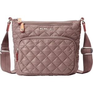 MZ Wallace Metro Scout Deluxe Mauve Quilted Nylon Crossbody  Bag